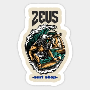 zeus surf shop Sticker